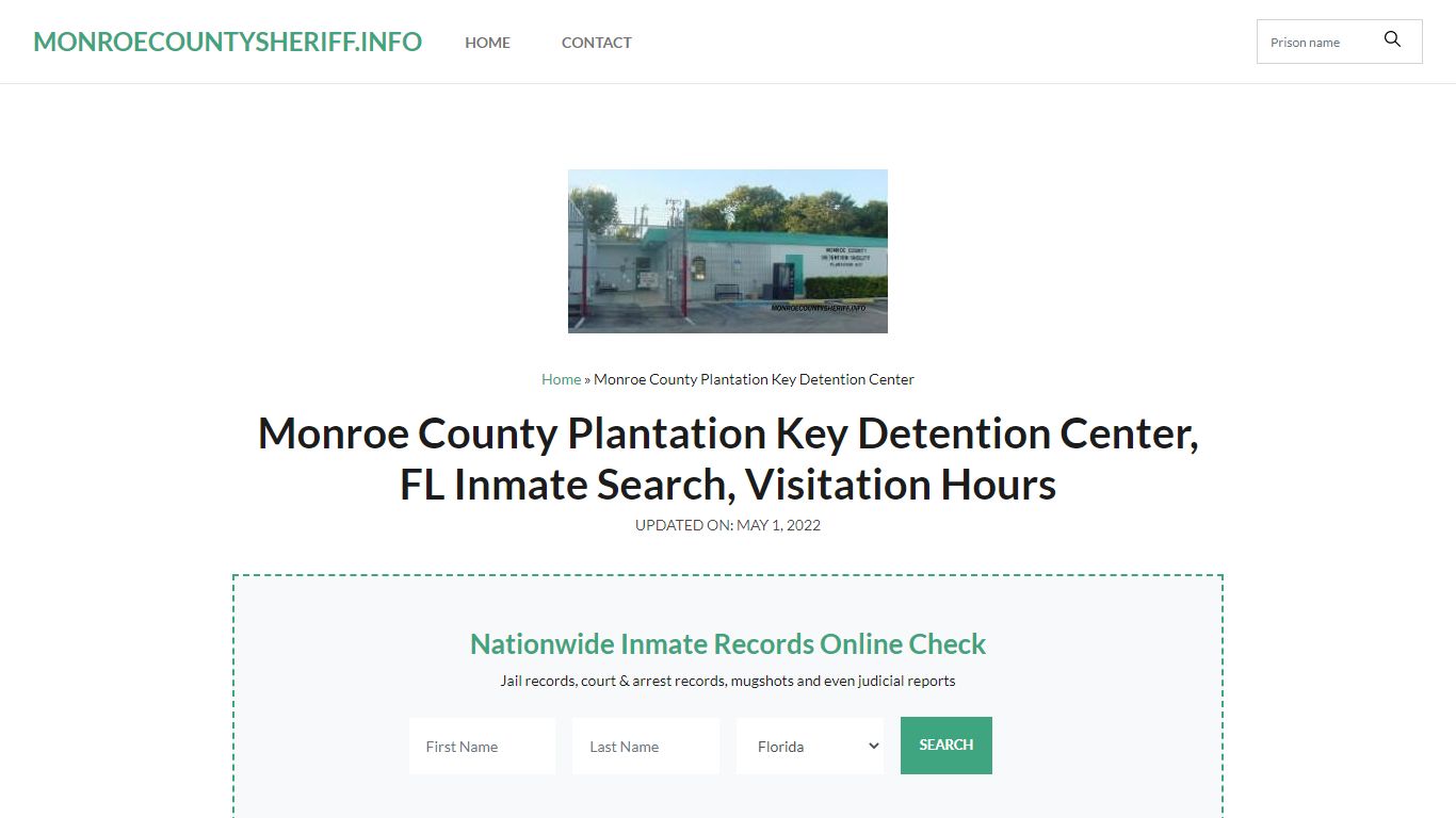 Monroe County Plantation Key Detention Center, FL Inmate ...